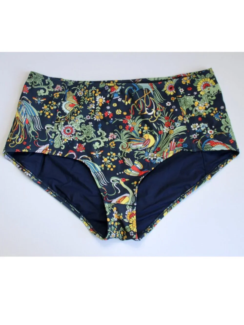 TORY BURCH Navy Blue Promised Land High-Waisted Bikini Swim Bottom 61364 Small